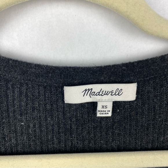Madewell Womens Warm Light V-Neck Color Block Sweater Gray Black Size XS - Picture 4 of 6